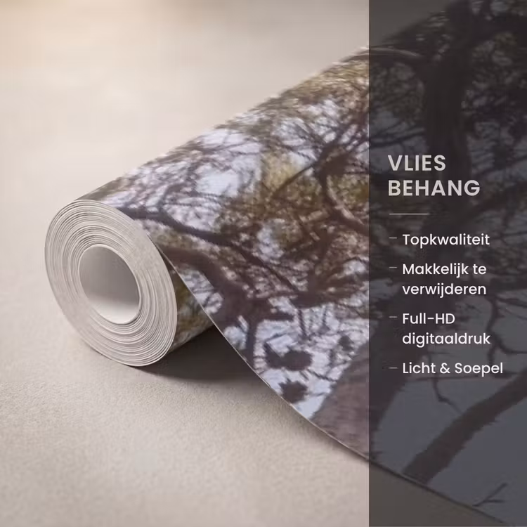 Behang - Zeilboot - bomen - water - Zeilboot - bomen - water Behang Vlies klein