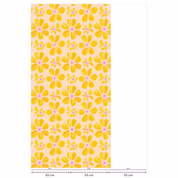 Zomers - Bloemen - Geel Behang Vlies klein 1076 -USP_banen