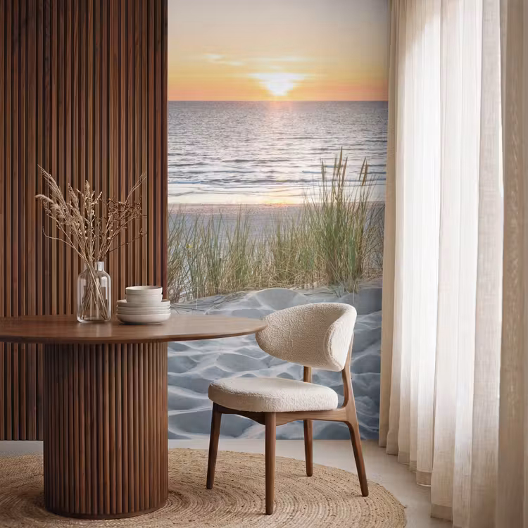 Zon - Natuur - Strand Behang Vlies klein -sfeer1