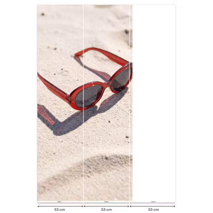 Zonnebril - Strand - Vakantie - Rood Behang Vlies klein -USP_banen
