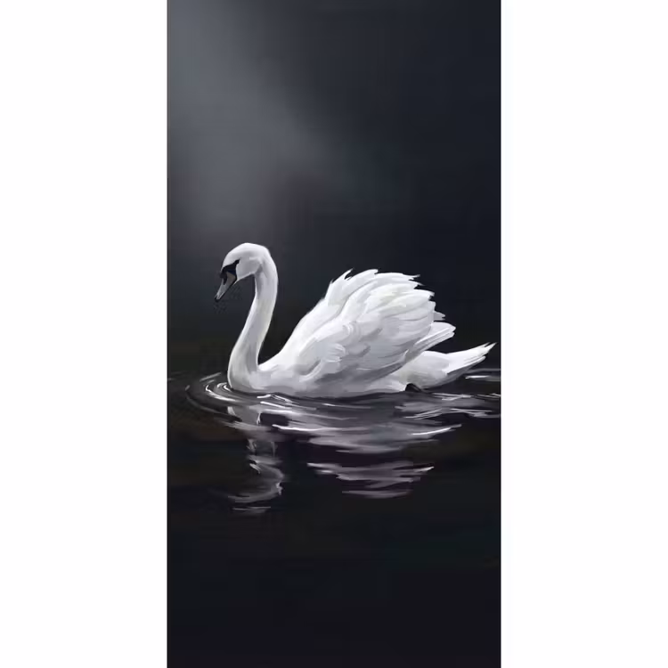 Zwaan - Water - Natuur - Realistisch - Wit Behang Vlies klein -3d_website