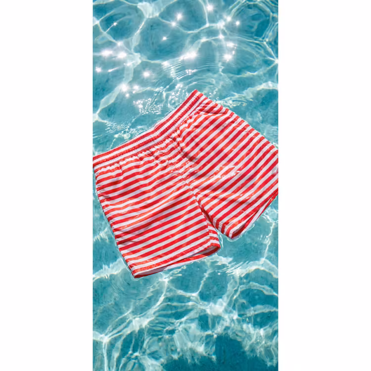 Zwemkleding - Gestreept - Water - Zomer - Rood-wit Behang Vlies klein -3d_website