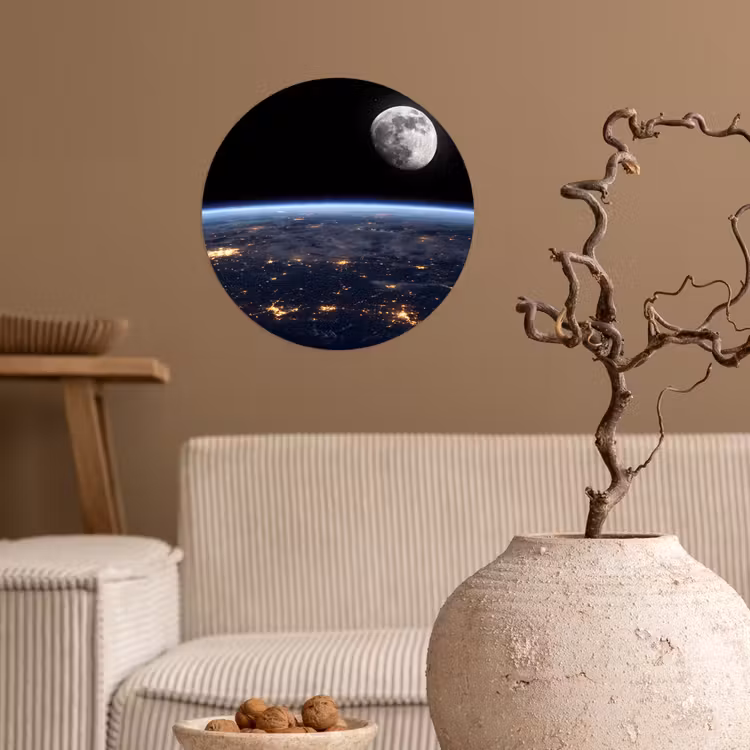 Behangcirkel - Aarde - Nacht - Ruimte - Aarde - Nacht - Ruimte Wandcirkel behangsticker klein