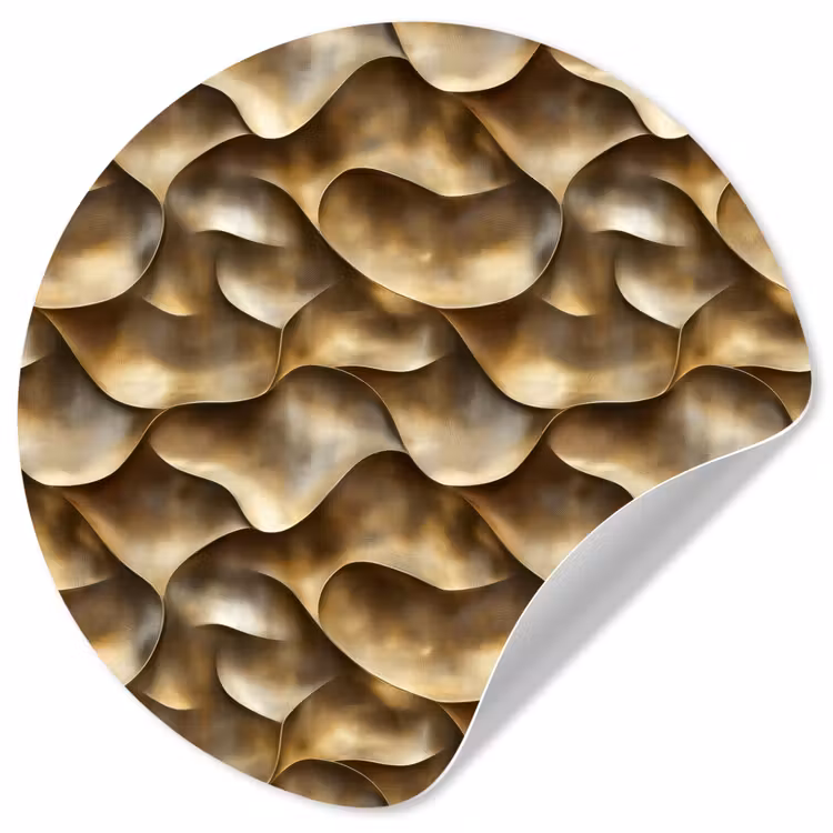 Abstract - Antiek - Goud Wandcirkel behangsticker klein 186 -3d
