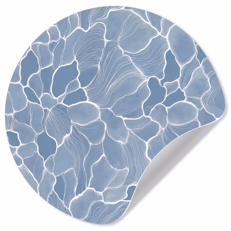 Abstract - Blauw - Bladeren Wandcirkel behangsticker klein -3d