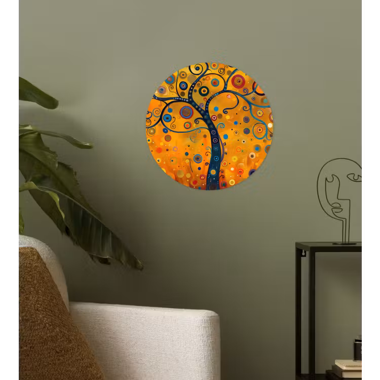 Abstract - Boom - Levensboom - Modern Wandcirkel behangsticker klein -sfeer2