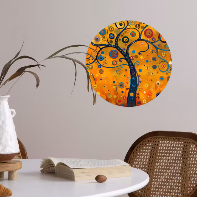 Abstract - Boom - Levensboom - Modern Wandcirkel behangsticker klein -sfeer3