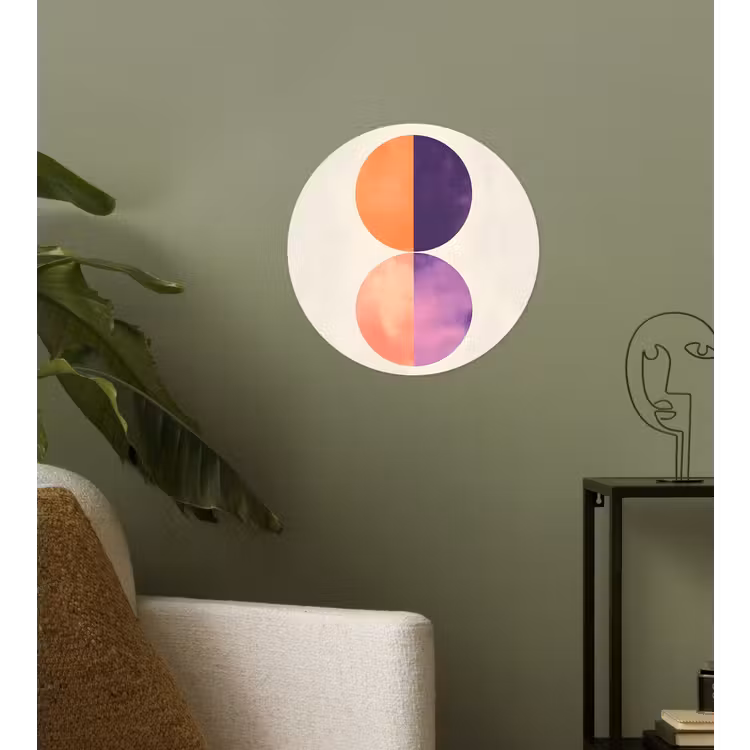 Abstract - Cirkels - Paars Wandcirkel behangsticker klein -sfeer2