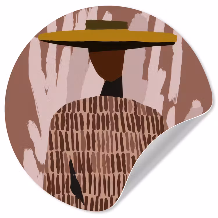 Abstract - Figuur - Illustratie - Hoed Wandcirkel behangsticker klein -3d