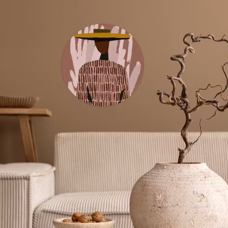 Abstract - Figuur - Illustratie - Hoed Wandcirkel behangsticker klein -sfeer1
