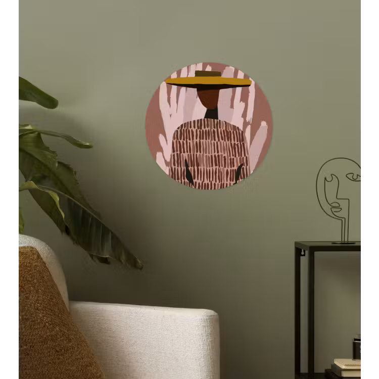 Abstract - Figuur - Illustratie - Hoed Wandcirkel behangsticker klein -sfeer2
