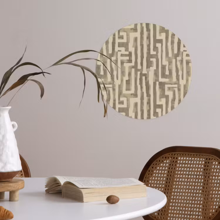 Abstract - Geometrisch - Groen Wandcirkel behangsticker klein 186 -sfeer3