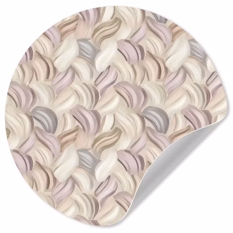 Abstract - Golvend - Pastel Wandcirkel behangsticker klein 186 -3d