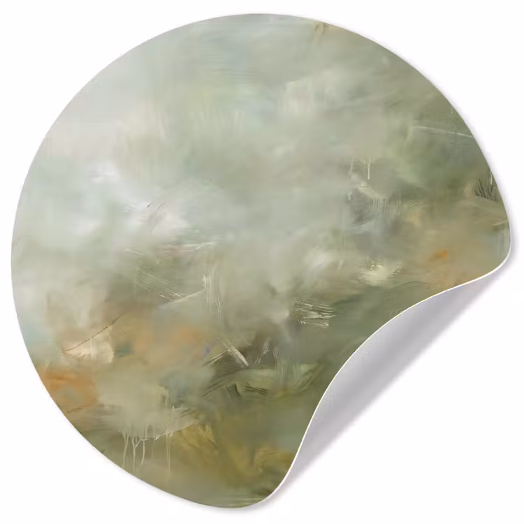 Abstract - Groen - Beige - Modern - Kunst Wandcirkel behangsticker klein -3d