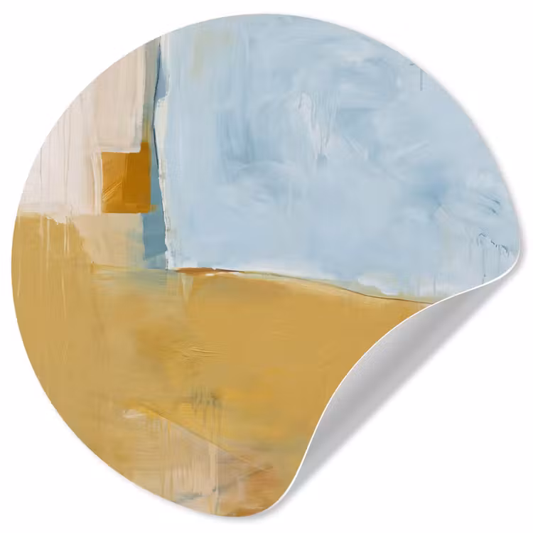 Abstract - Kleuren - Kunst - Modern - Blauw Wandcirkel behangsticker klein -3d