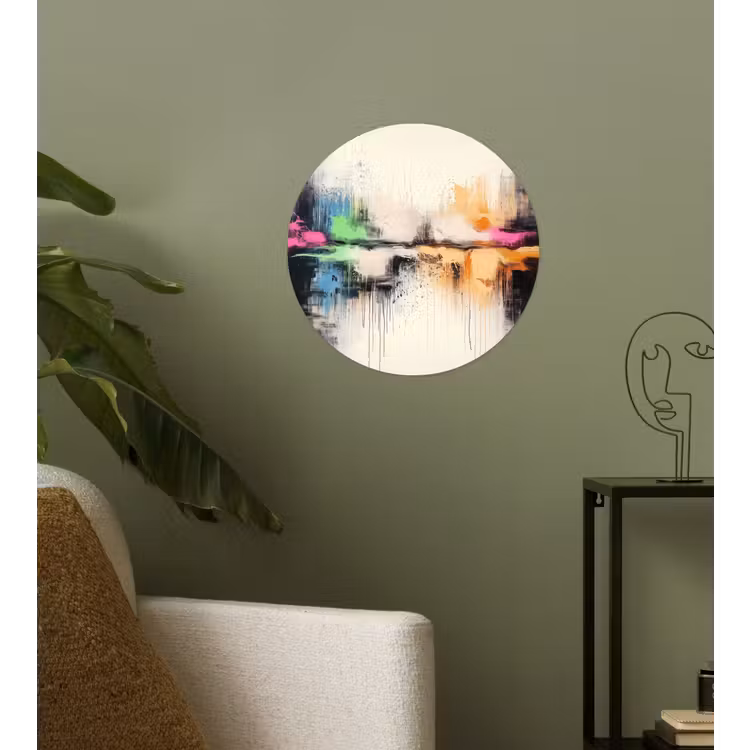 Abstract - Kleurexplosie - Landschap Wandcirkel behangsticker klein -sfeer2