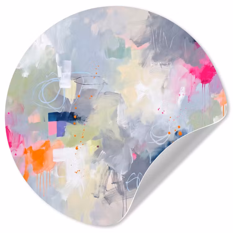 Abstract - Kleurrijk - Modern - Kunst Wandcirkel behangsticker klein -3d