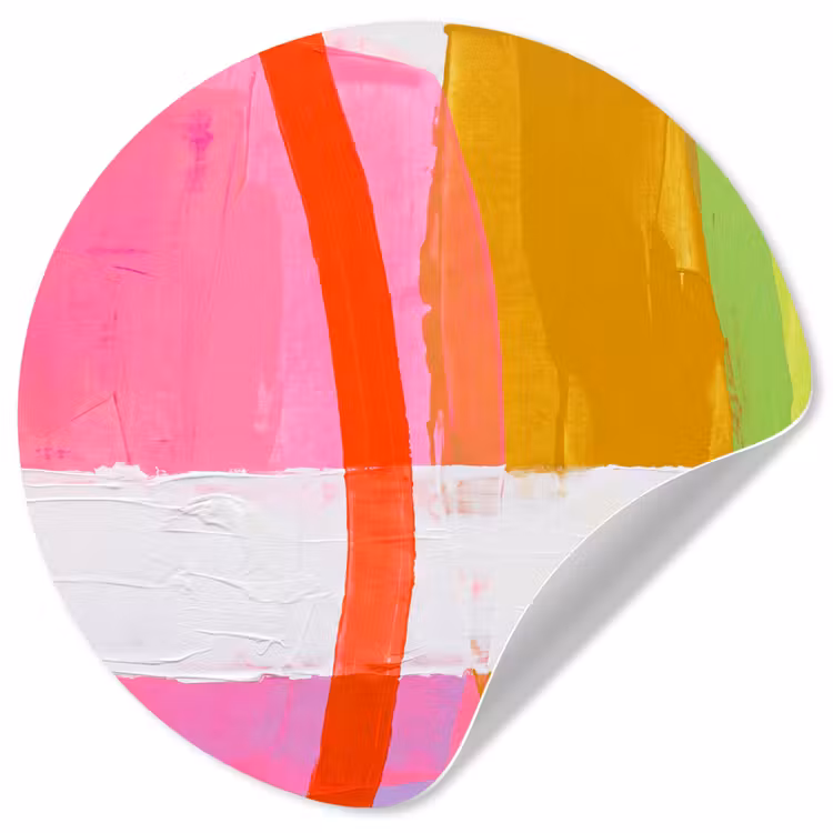 Abstract - Kleurrijk - Vormen - Modern - Kunst Wandcirkel behangsticker klein -3d
