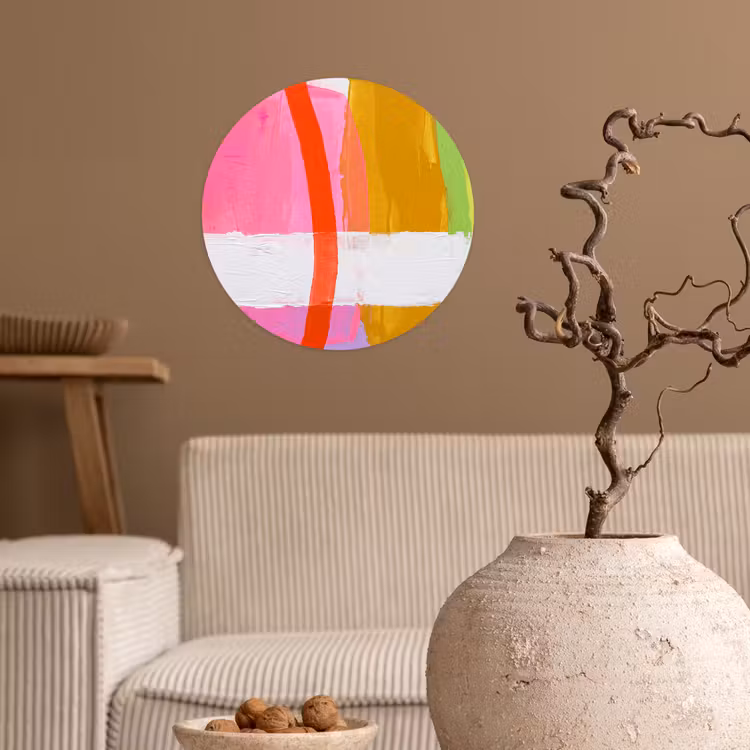Abstract - Kleurrijk - Vormen - Modern - Kunst Wandcirkel behangsticker klein -sfeer1