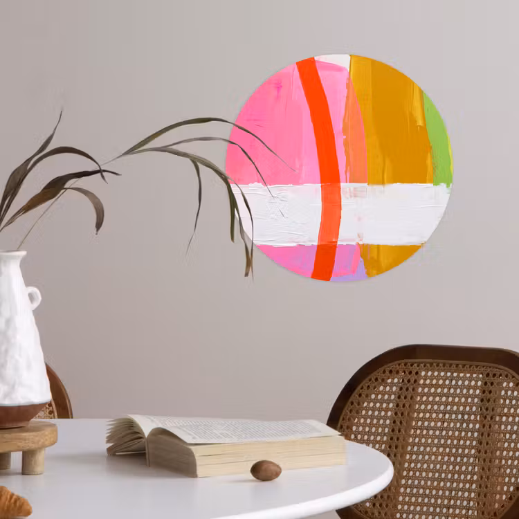 Abstract - Kleurrijk - Vormen - Modern - Kunst Wandcirkel behangsticker klein -sfeer3