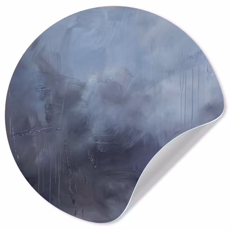 Abstract - Kwaststreken - Modern - Kunst - Grijs Wandcirkel behangsticker klein -3d