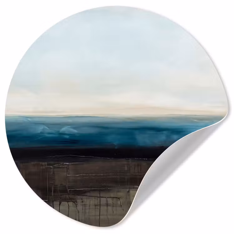 Abstract - Landschap - Horizon - Blauw - Modern Wandcirkel behangsticker klein -3d