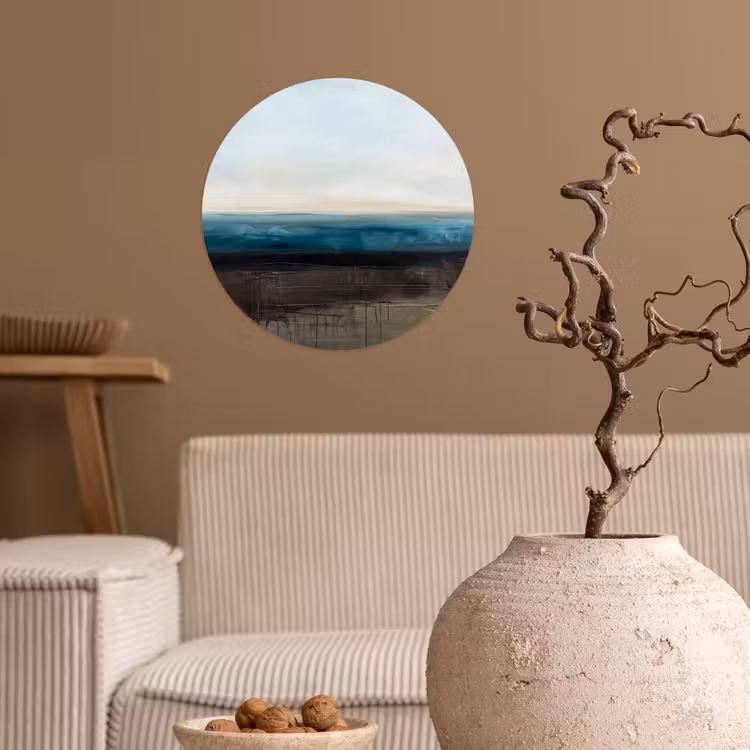 Abstract - Landschap - Horizon - Blauw - Modern Wandcirkel behangsticker klein -sfeer1