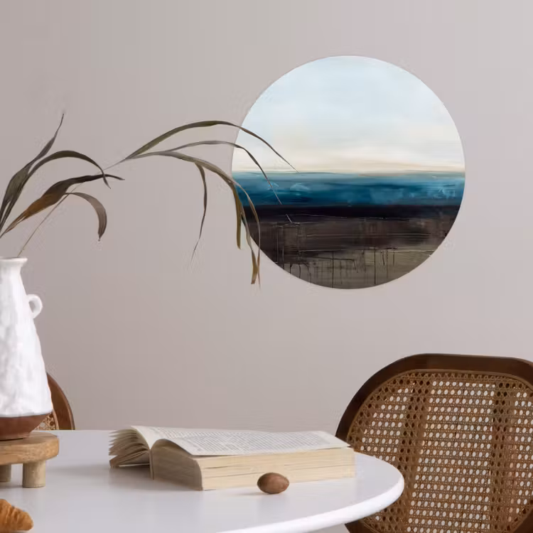 Abstract - Landschap - Horizon - Blauw - Modern Wandcirkel behangsticker klein -sfeer3