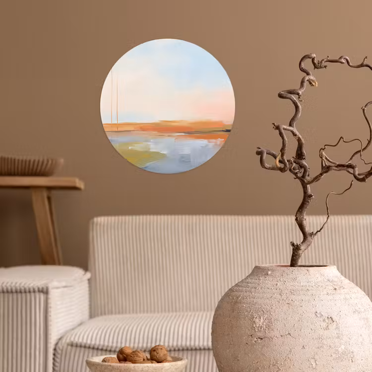 Abstract - Landschap - Horizon - Modern - Kleurrijk Wandcirkel behangsticker klein -sfeer1
