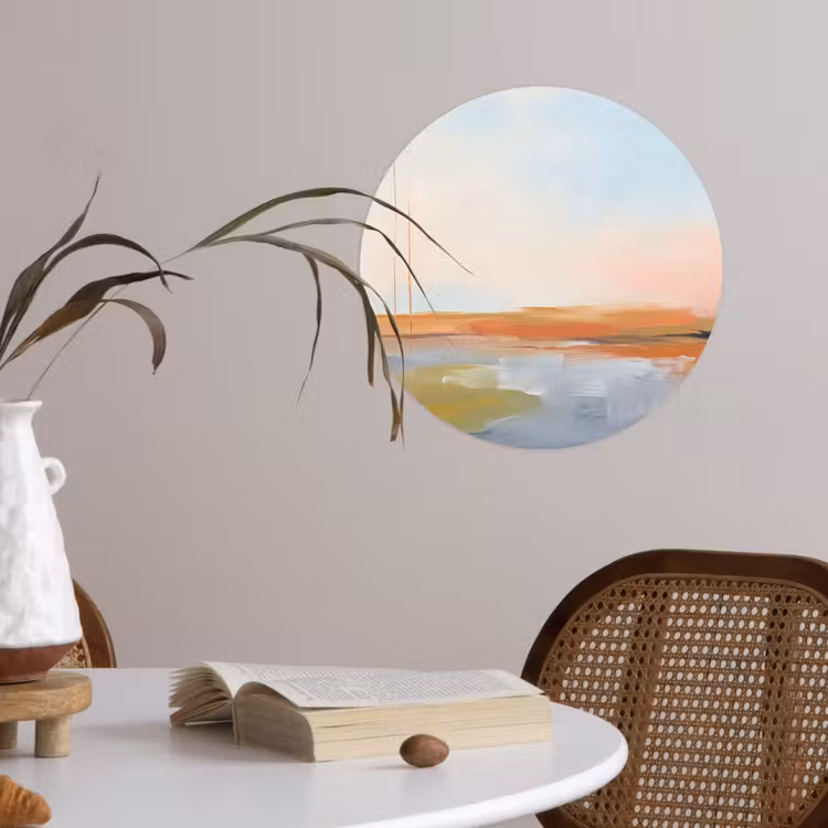 Abstract - Landschap - Horizon - Modern - Kleurrijk Wandcirkel behangsticker klein -sfeer3