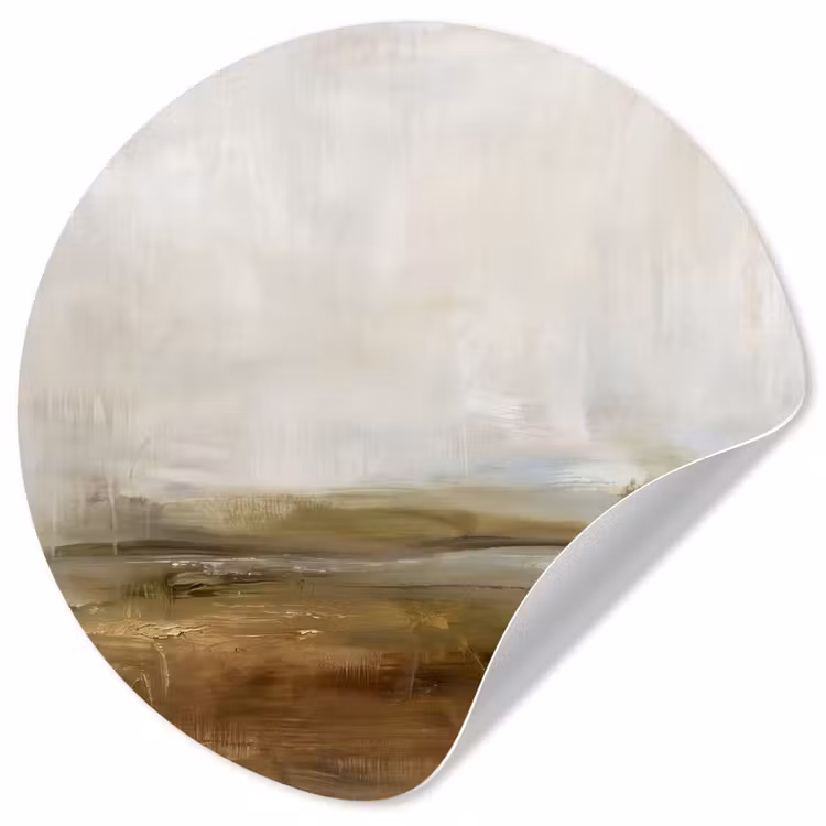 Abstract - Landschap - Natuur - Beige - Bruin Wandcirkel behangsticker klein -3d