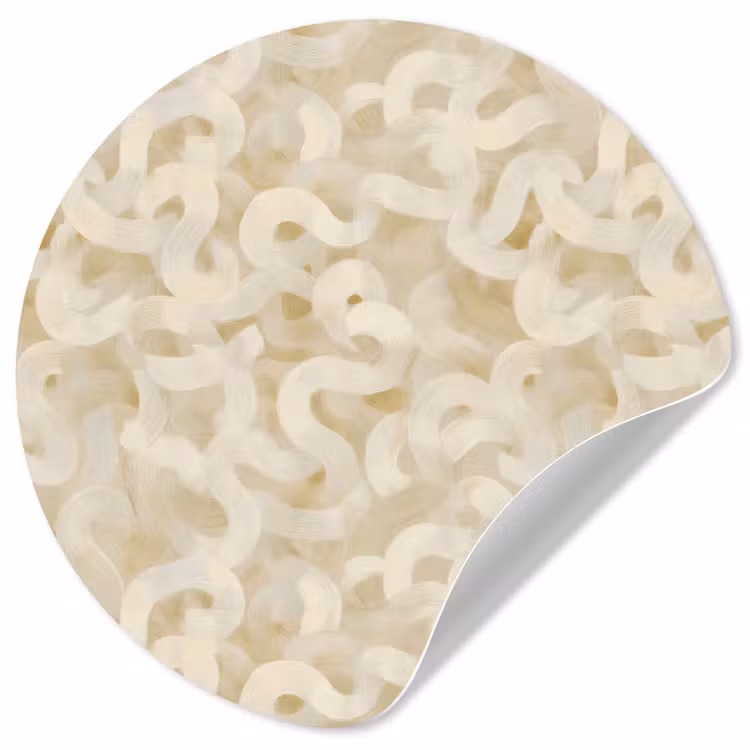 Abstract - Lijnen - Beige Wandcirkel behangsticker klein 186 -3d