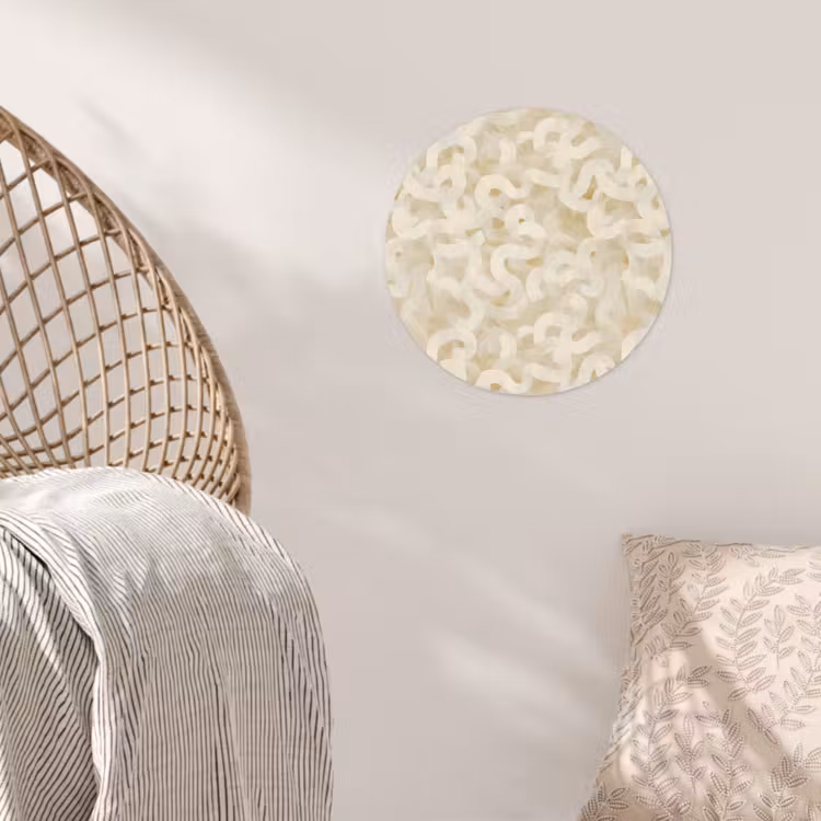 Abstract - Lijnen - Beige Wandcirkel behangsticker klein 186 -sfeer4