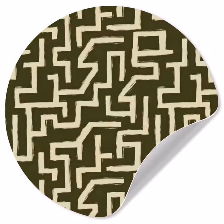 Abstract - Lijnen - Groen Wandcirkel behangsticker klein 186 -3d