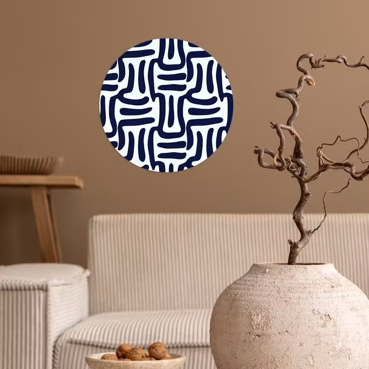 Abstract - Modern - Blauw Wandcirkel behangsticker klein 186 -sfeer1