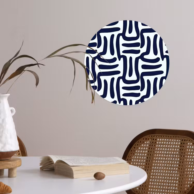 Abstract - Modern - Blauw Wandcirkel behangsticker klein 186 -sfeer3