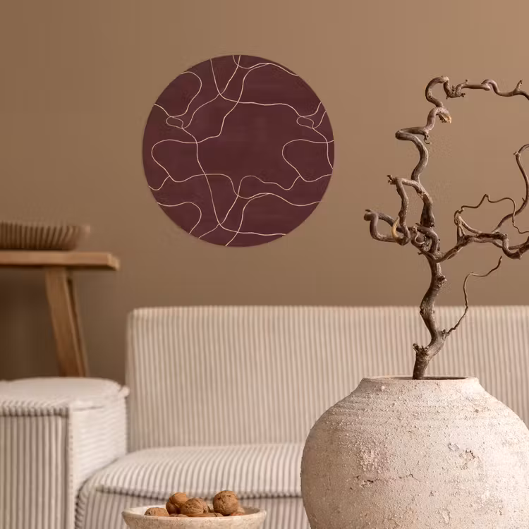 Abstract - Modern - Bruin Wandcirkel behangsticker klein 186 -sfeer1