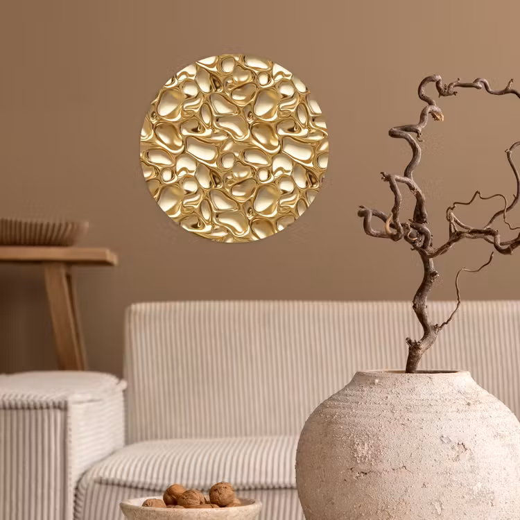 Abstract - Modern - Goud Wandcirkel behangsticker klein 186 -sfeer1
