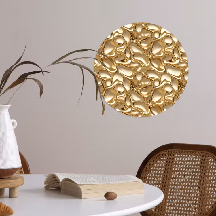 Abstract - Modern - Goud Wandcirkel behangsticker klein 186 -sfeer3