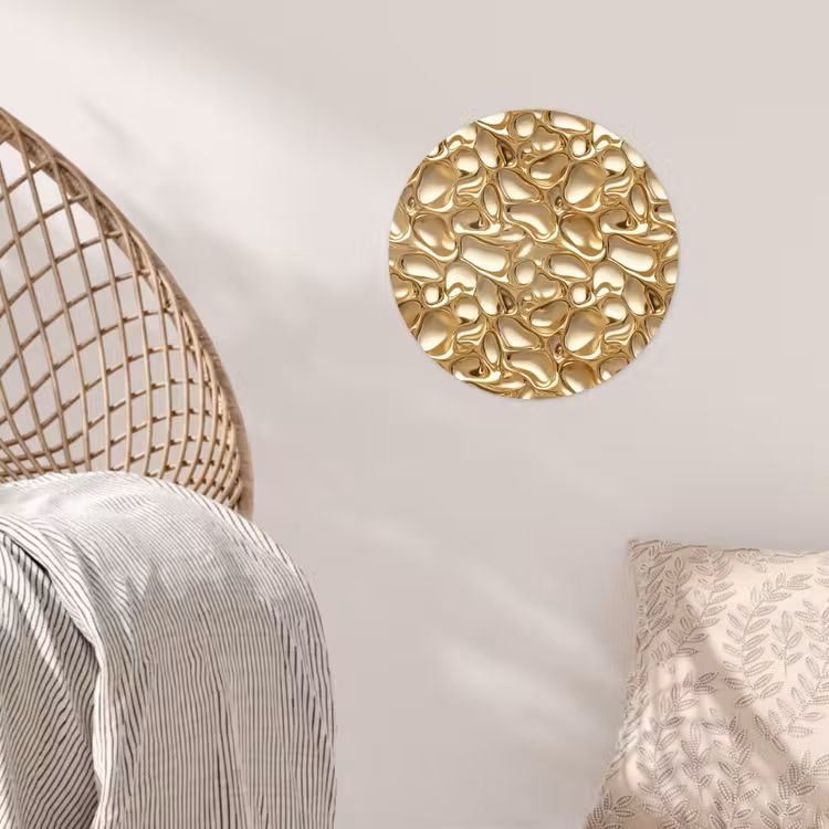Abstract - Modern - Goud Wandcirkel behangsticker klein 186 -sfeer4