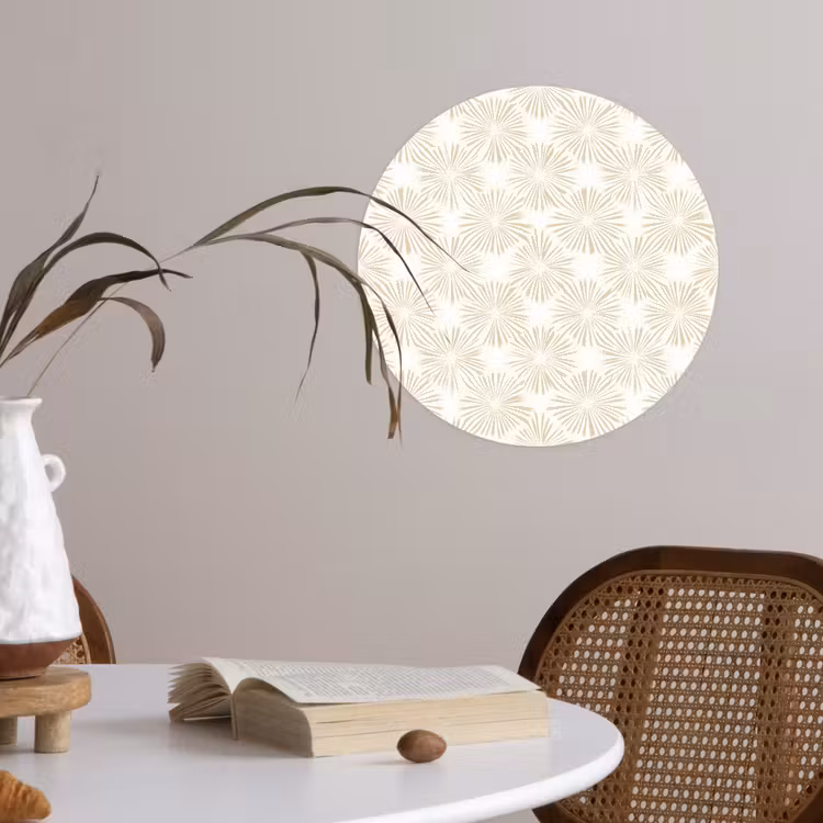 Abstract - Motief - Beige Wandcirkel behangsticker klein 186 -sfeer3