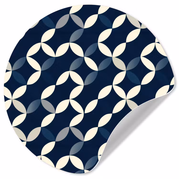 Abstract - Patroon - Blauw Wandcirkel behangsticker klein 186 -3d