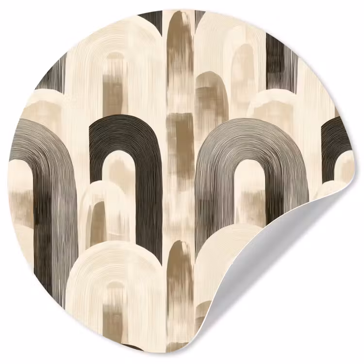 Abstract - Patroon - Bogen Wandcirkel behangsticker klein 186 -3d