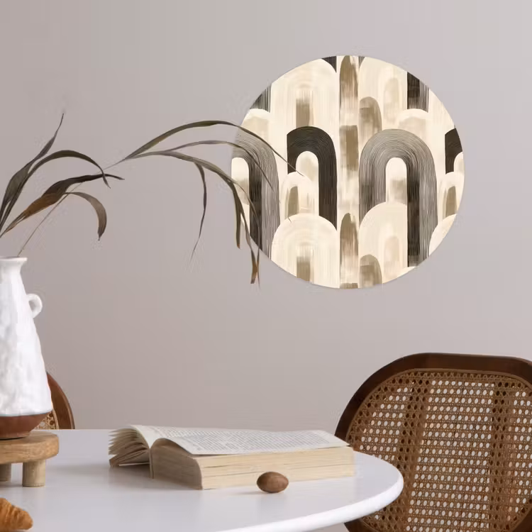 Abstract - Patroon - Bogen Wandcirkel behangsticker klein 186 -sfeer3