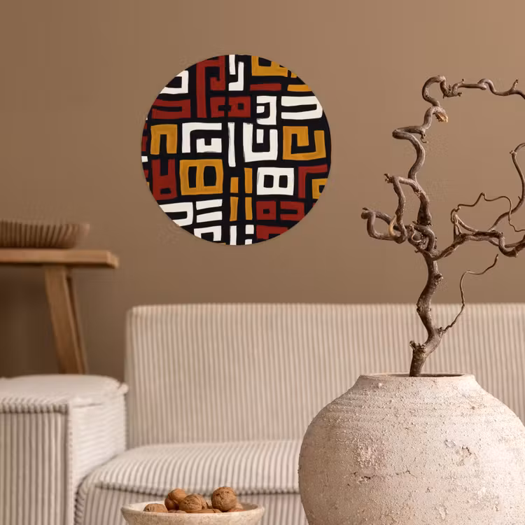 Abstract - Patroon - Rood Wandcirkel behangsticker klein -sfeer1