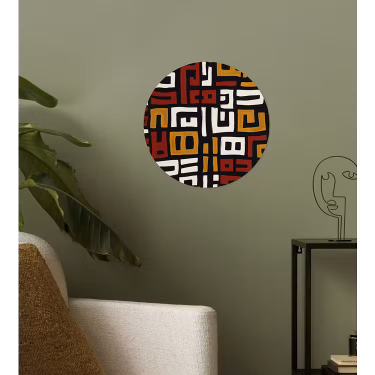 Abstract - Patroon - Rood Wandcirkel behangsticker klein -sfeer2