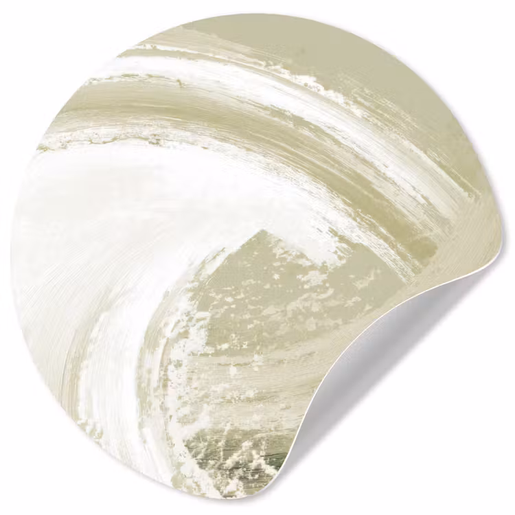 Abstract - Penseelstreken - Golven - Groen Wandcirkel behangsticker klein -3d