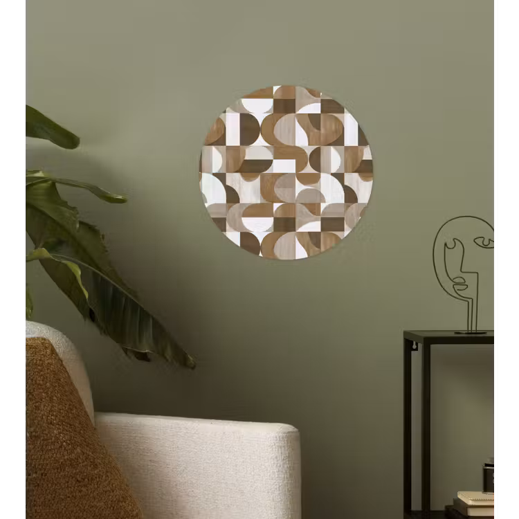 Abstract - Retro - Bruin Wandcirkel behangsticker klein 186 -sfeer2
