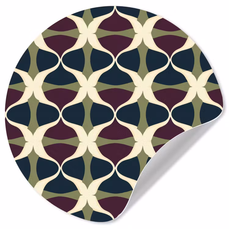 Abstract - Retro - Kleurrijk Wandcirkel behangsticker klein 186 -3d