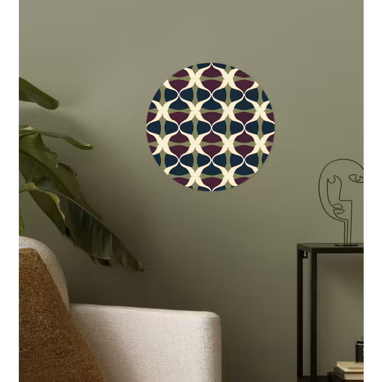 Abstract - Retro - Kleurrijk Wandcirkel behangsticker klein 186 -sfeer2